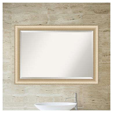 Amanti Art Elegant Honey Brushed Bathroom Vanity Wall Mirror