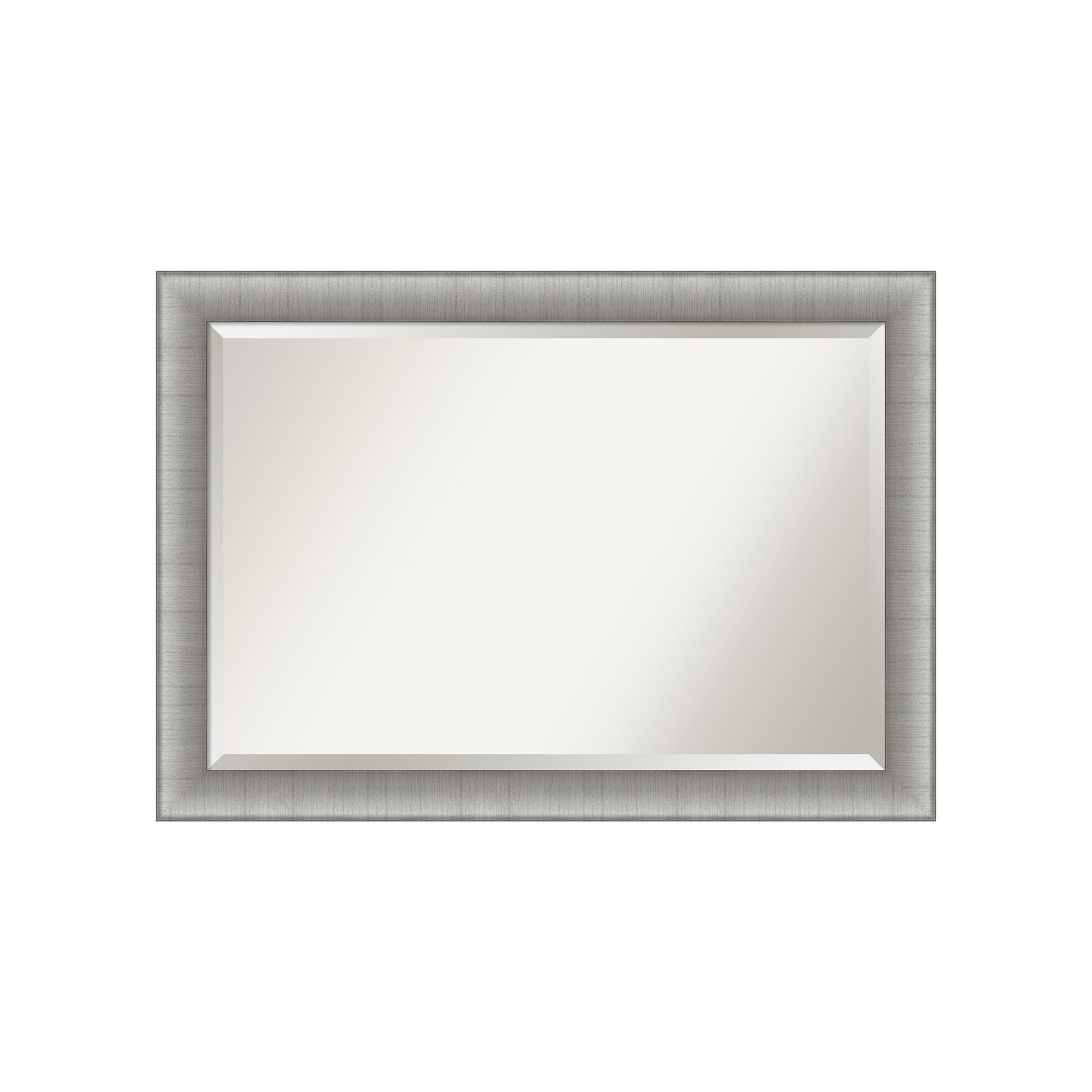 Amanti Art Elegant Brushed Pewter Bathroom Vanity Wall Mirror, Silver