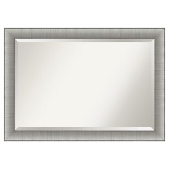 Amanti Art Elegant Brushed Pewter Bathroom Vanity Wall Mirror