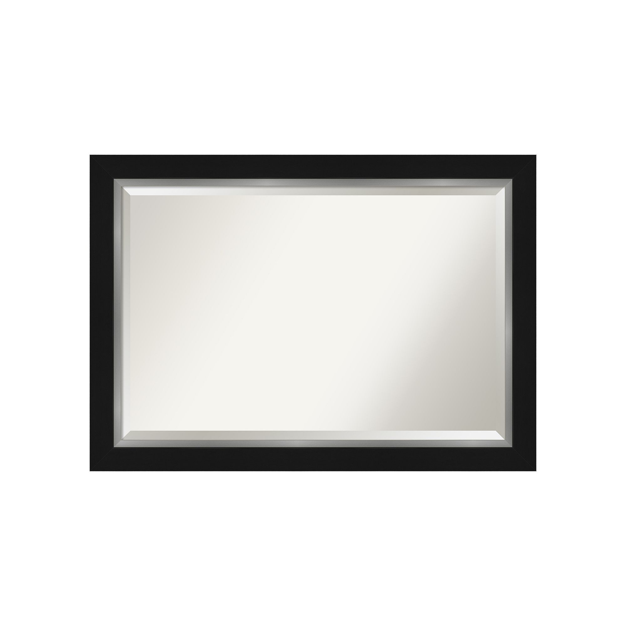 Amanti Art Eva Black Bathroom Vanity Wall Mirror, Black Silver