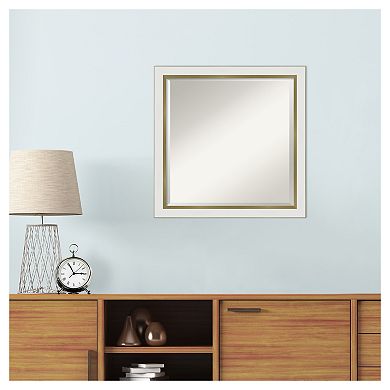 Amanti Art Narrow Eva White Gold Bathroom Vanity Wall Mirror