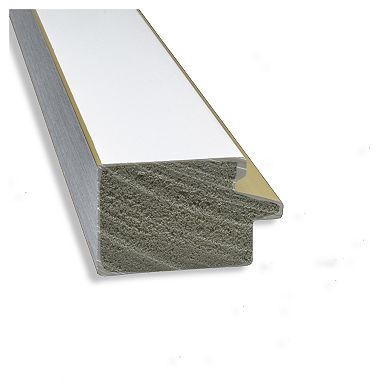 Amanti Art Narrow Eva White Gold Bathroom Vanity Wall Mirror