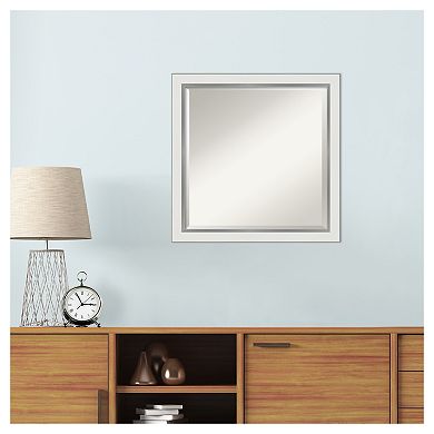 Amanti Art Narrow Eva White Silver Bathroom Vanity Wall Mirror