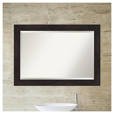 Amanti Art Espresso Bathroom Vanity Wall Mirror