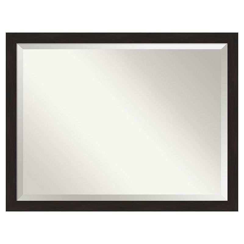 Amanti Art Narrow Espresso Bathroom Vanity Wall Mirror, Brown, 32X26