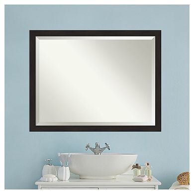 Amanti Art Narrow Espresso Bathroom Vanity Wall Mirror