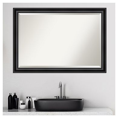 Amanti Art Narrow Grand Black Bathroom Vanity Wall Mirror
