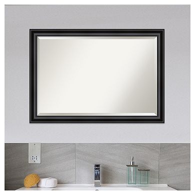 Amanti Art Narrow Grand Black Bathroom Vanity Wall Mirror