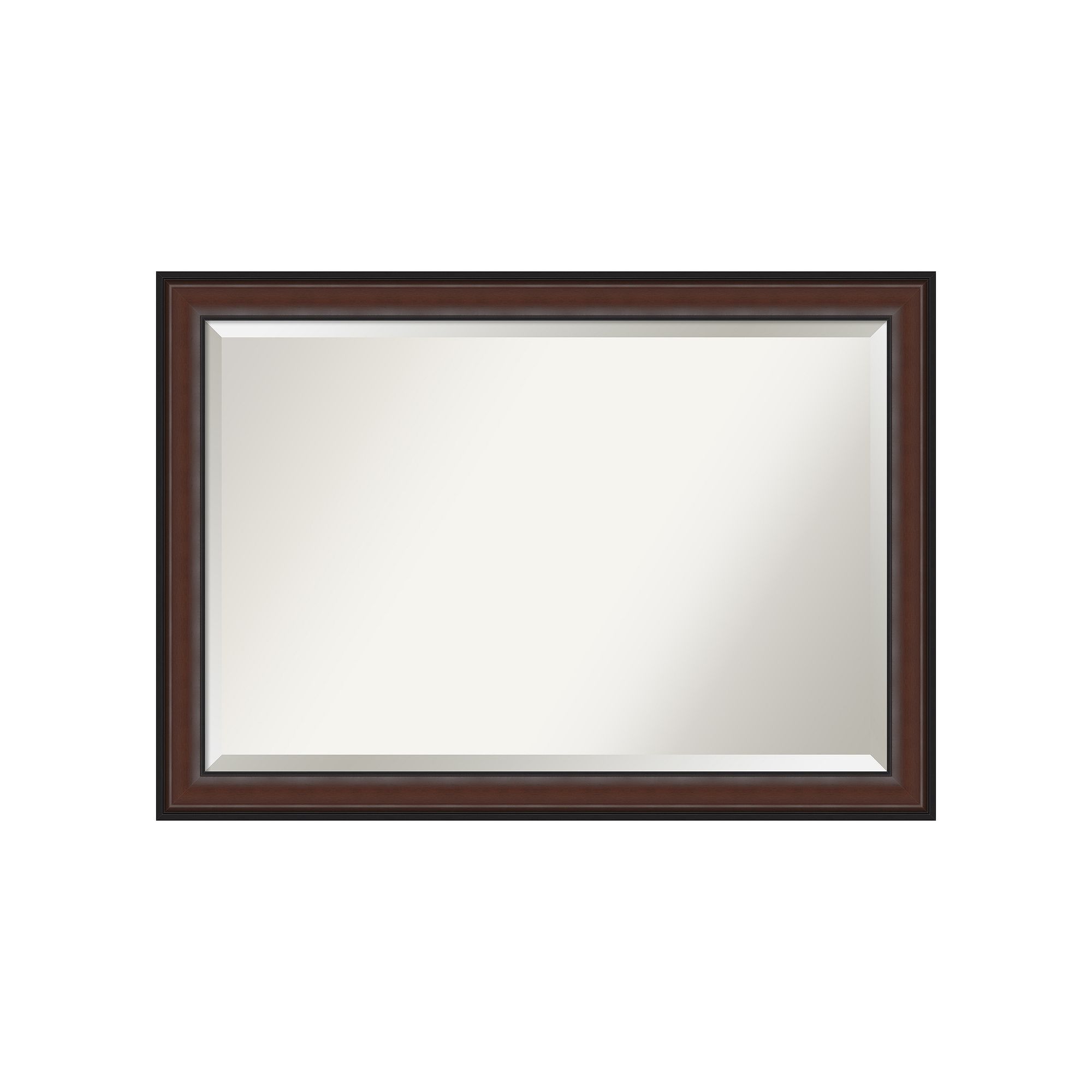 Amanti Art Harvard Walnut Bathroom Vanity Wall Mirror, Brown