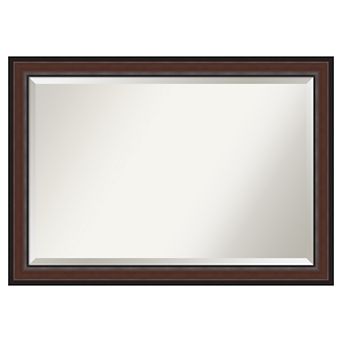 Amanti Art Harvard Walnut Bathroom Vanity Wall Mirror