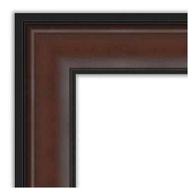 Amanti Art Harvard Walnut Bathroom Vanity Wall Mirror