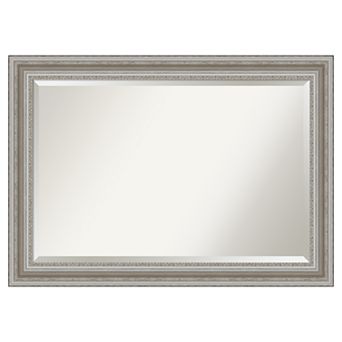 Amanti Art Parlor Silver Bathroom Vanity Wall Mirror