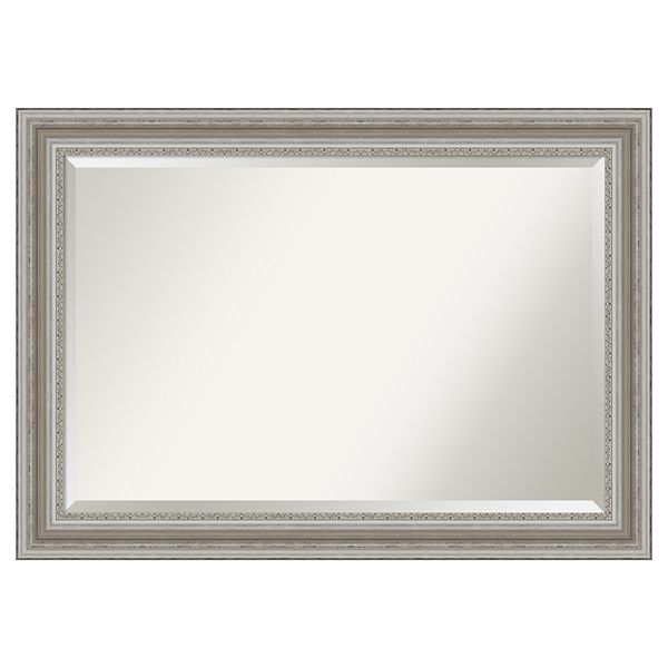 Amanti Art Parlor Silver Bathroom Vanity Wall Mirror