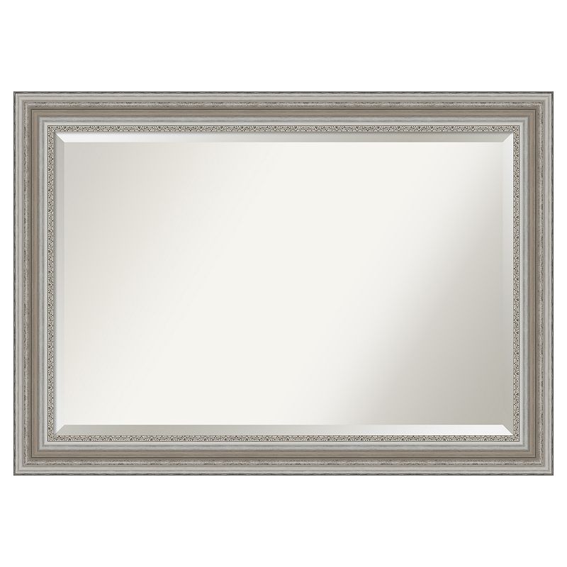 Amanti Art Parlor Silver Bathroom Vanity Wall Mirror, 34X28