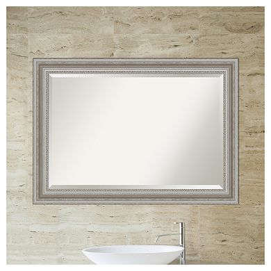 Amanti Art Parlor Silver Bathroom Vanity Wall Mirror