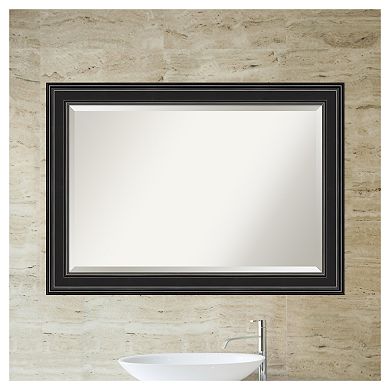 Amanti Art Ridge Black Bathroom Vanity Wall Mirror