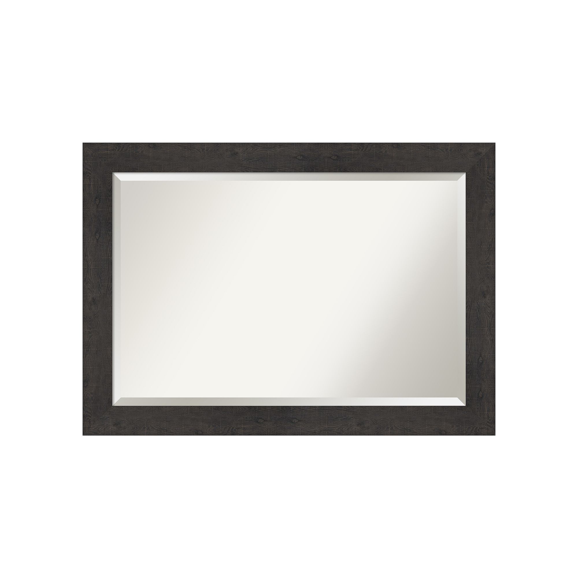 Amanti Art Rustic Plank Espresso Bathroom Vanity Wall Mirror, Brown