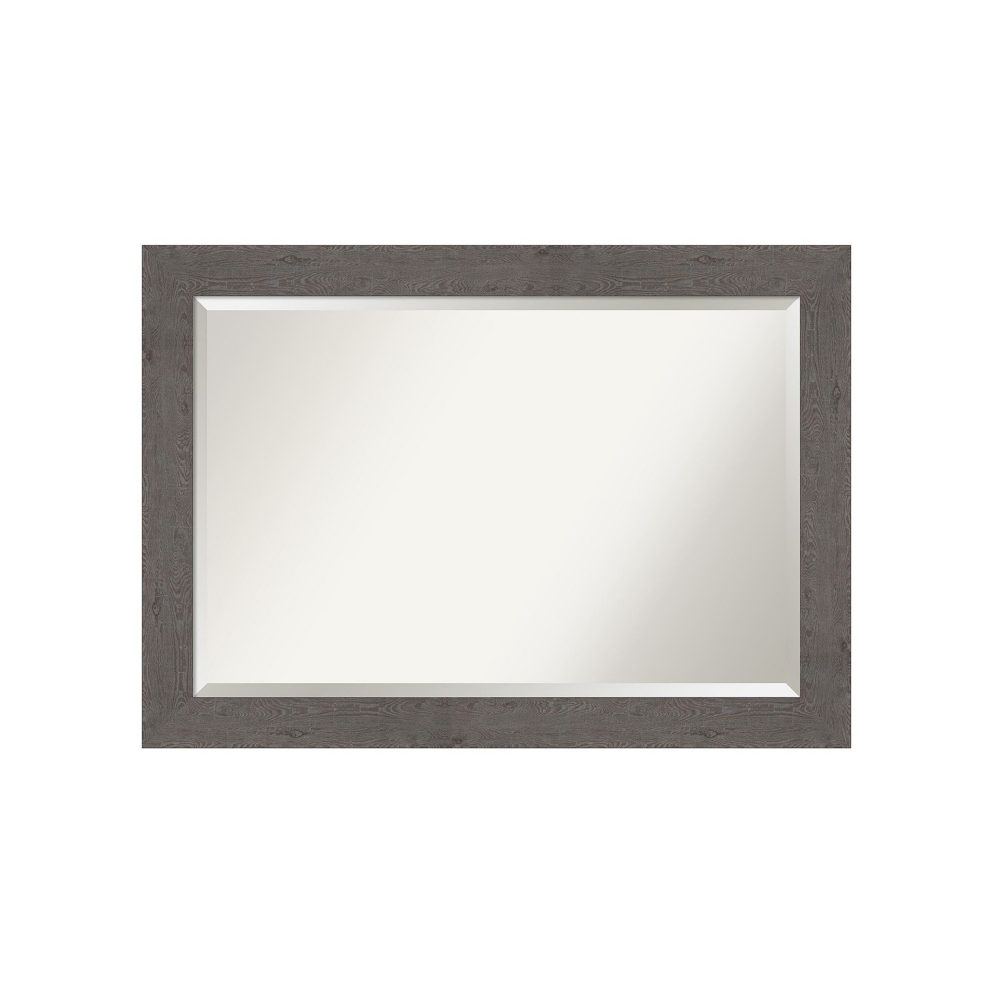 Amanti Art Rustic Plank Grey Bathroom Vanity Wall Mirror, Gray