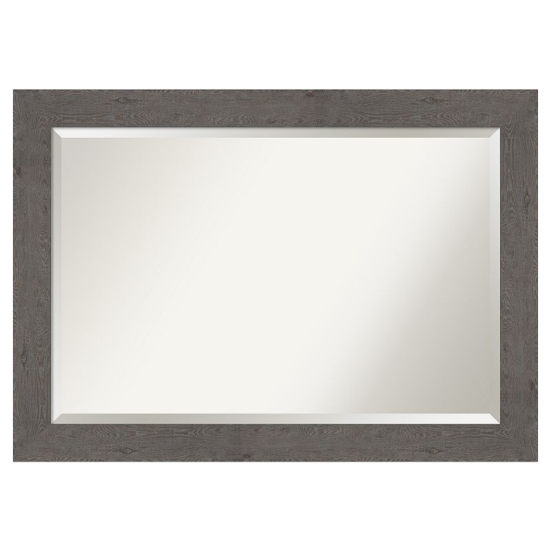 Amanti Art Rustic Plank Grey Bathroom Vanity Wall Mirror, 41X29
