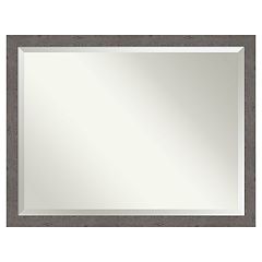 Amanti Art Narrow Rustic Plank Grey Bathroom Vanity Wall Mirror