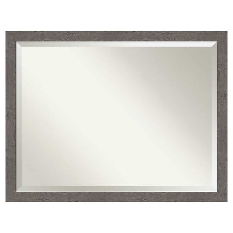 Amanti Art Narrow Rustic Plank Grey Bathroom Vanity Wall Mirror, 31X25