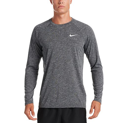 Men's Nike DriFIT UPF 40+ Hydroguard Heathered Long Sleeve Swim Tee