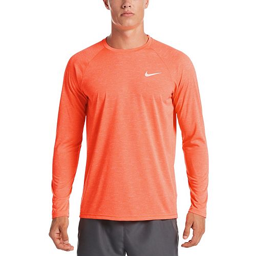 Men's Nike DriFIT UPF 40+ Hydroguard Heathered Long Sleeve Swim Tee