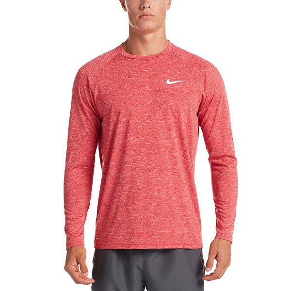 Men's Nike DriFIT UPF 40+ Hydroguard Heathered Long Sleeve Swim Tee