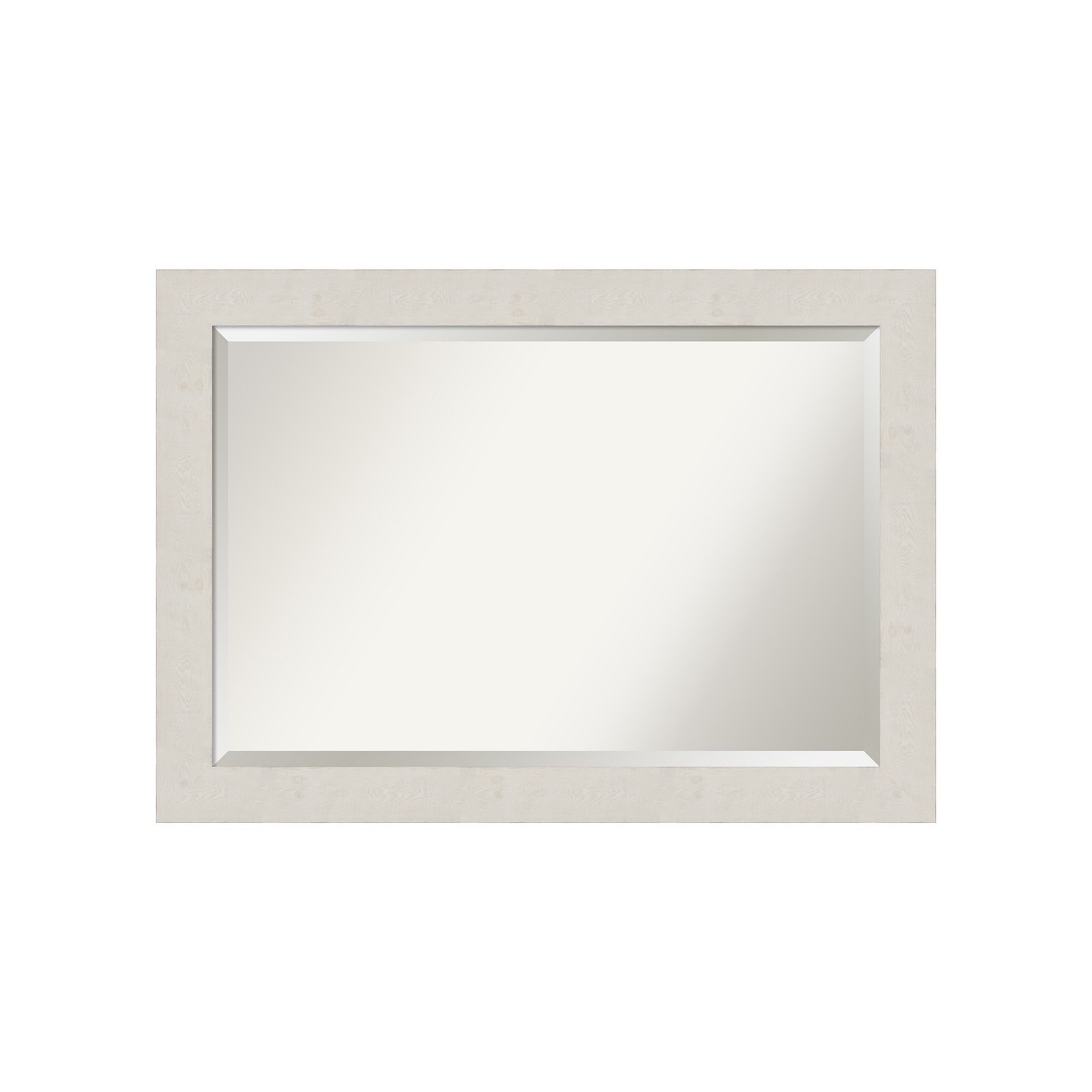 Amanti Art Rustic Plank White Bathroom Vanity Wall Mirror