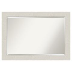 Amanti Art Rustic Plank White Bathroom Vanity Wall Mirror