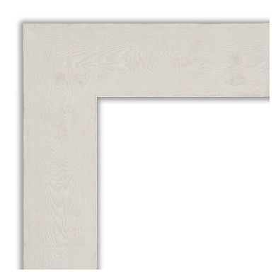 Amanti Art Rustic Plank White Bathroom Vanity Wall Mirror