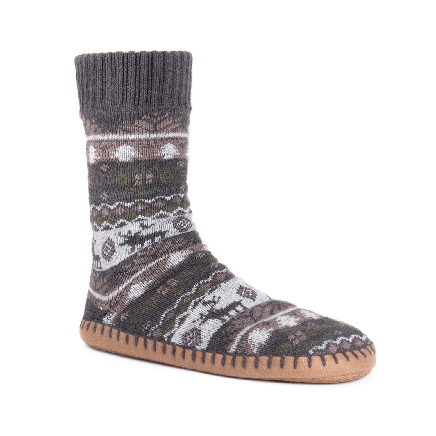 men's muk luks knit bootie slippers