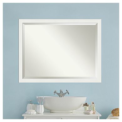 Amanti Art Narrow Vanity White Bathroom Vanity Wall Mirror