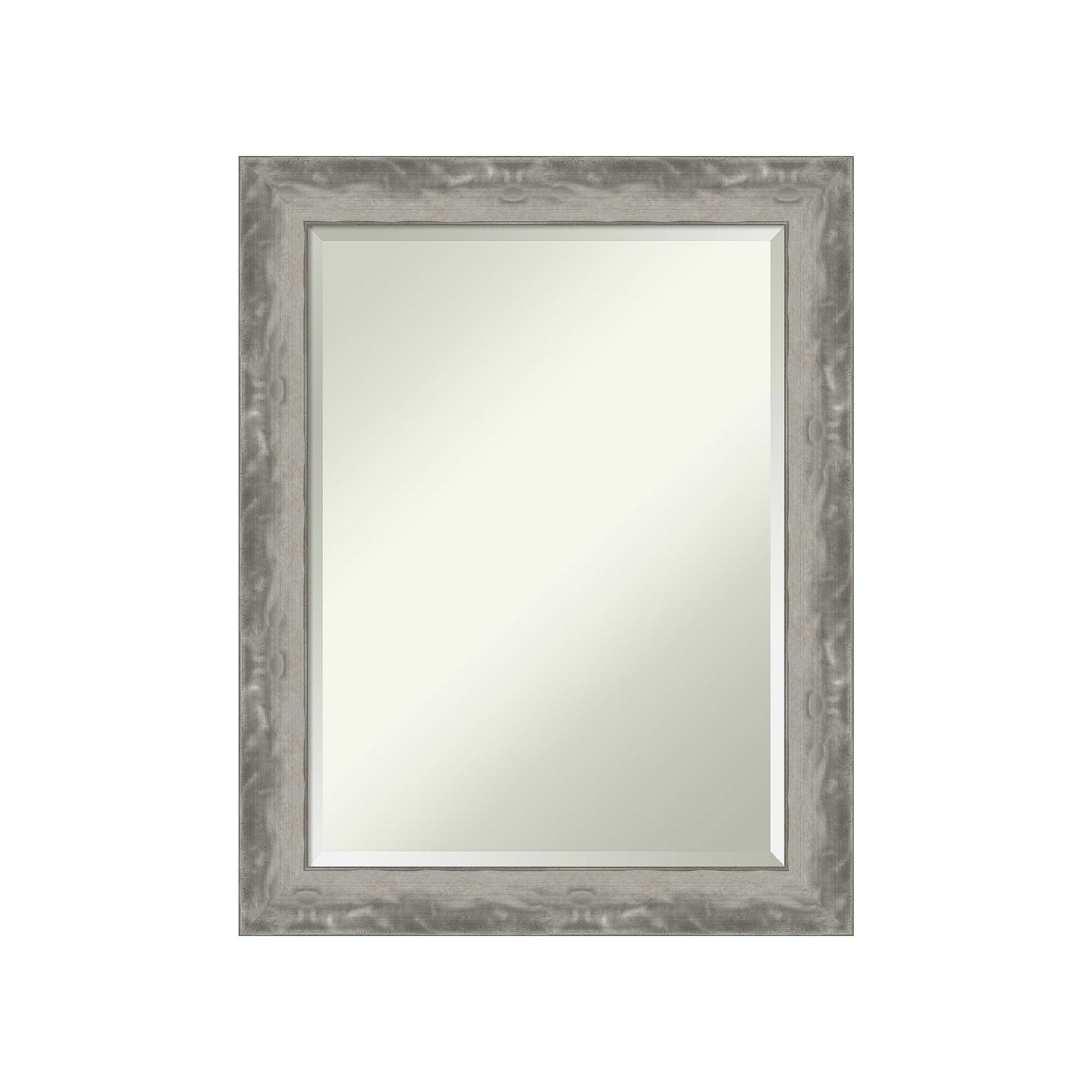 Amanti Art Narrow Waveline Silver Bathroom Vanity Wall Mirror