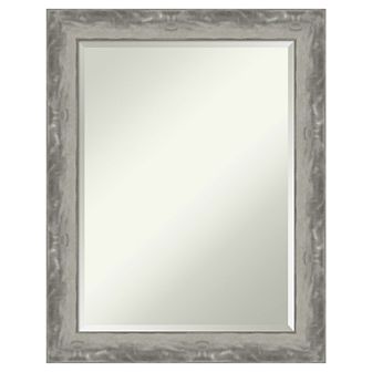 Amanti Art Narrow Waveline Silver Bathroom Vanity Wall Mirror