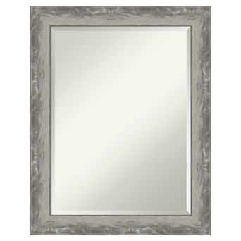 Amanti Art Narrow Waveline Silver Bathroom Vanity Wall Mirror