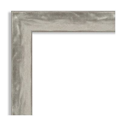 Amanti Art Narrow Waveline Silver Bathroom Vanity Wall Mirror