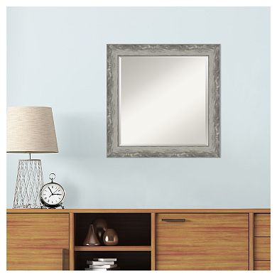 Amanti Art Narrow Waveline Silver Bathroom Vanity Wall Mirror