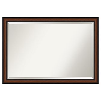 Amanti Art Yale Walnut Bathroom Vanity Wall Mirror