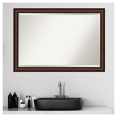 Amanti Art Yale Walnut Bathroom Vanity Wall Mirror