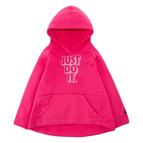 Girls' Nike hooded sweatshirts come in fun colors, like pink.