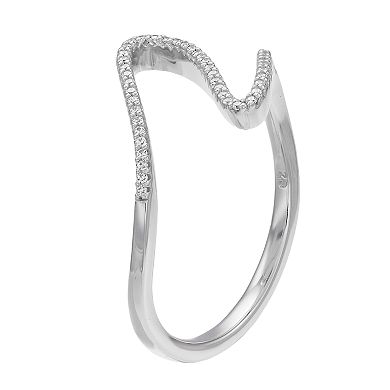 Simply Vera Vera Wang Sterling Silver 1/10 Carat T.W. Diamond Swirl Ring