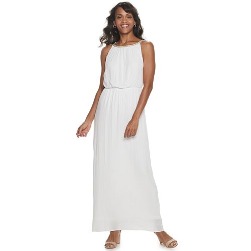 Women's Nina Leonard RopeBraid HalterNeck Maxi Dress