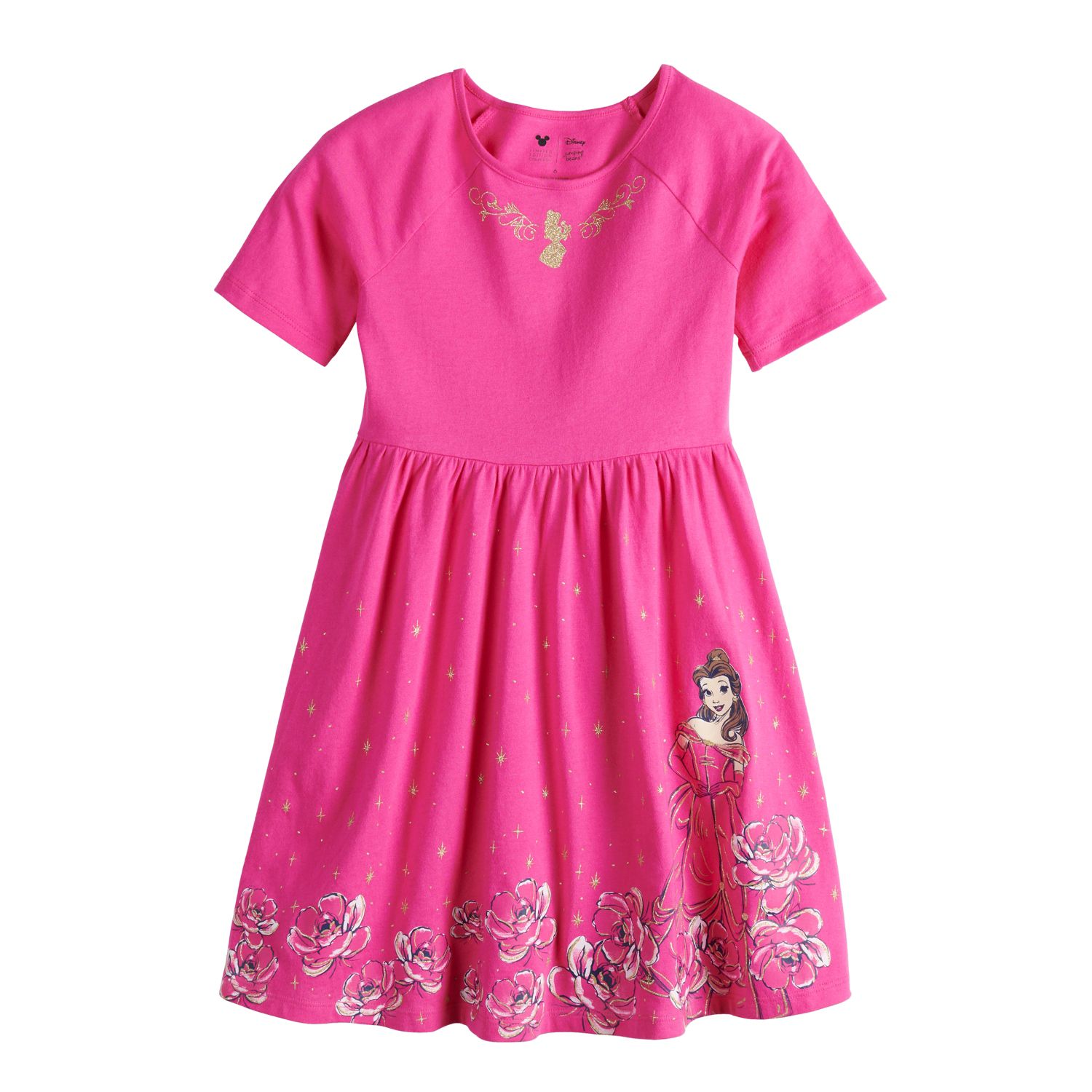 girls pink skater dress