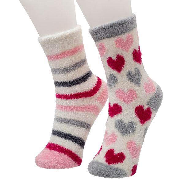 Girl's Cuddl Duds® 2-Pack Chenille Socks