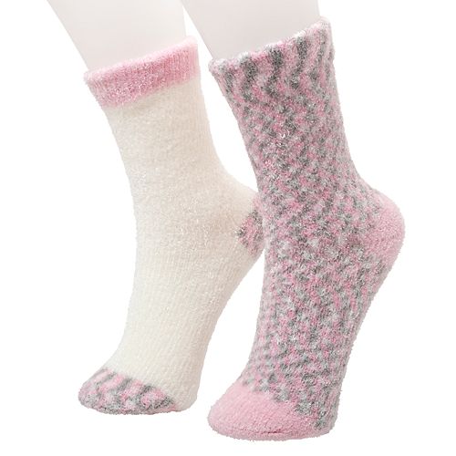 Girl's Cuddl Duds® 2-Pack Chenille Socks