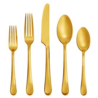 Skandia Mirabella Satin Gold 20 pc Flatware Set