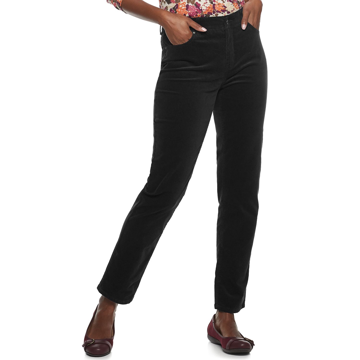 women's high rise corduroy pants