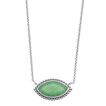 Aleure Precioso Sterling Silver Marquise Pendant Necklace