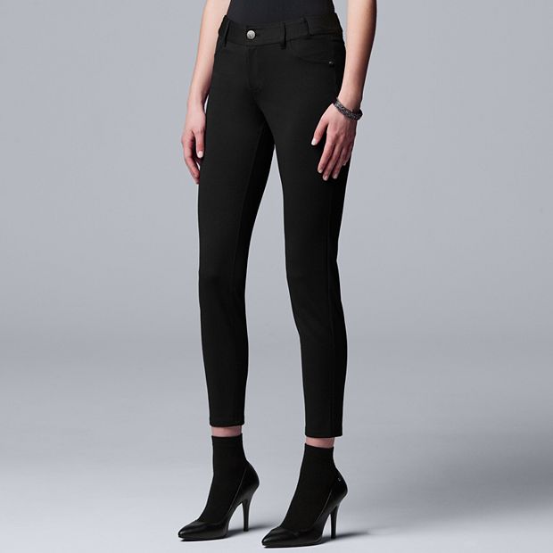 Simply Vera Vera Wang Pants, Women's Size Large, Maroon, Stretchy, Skinny